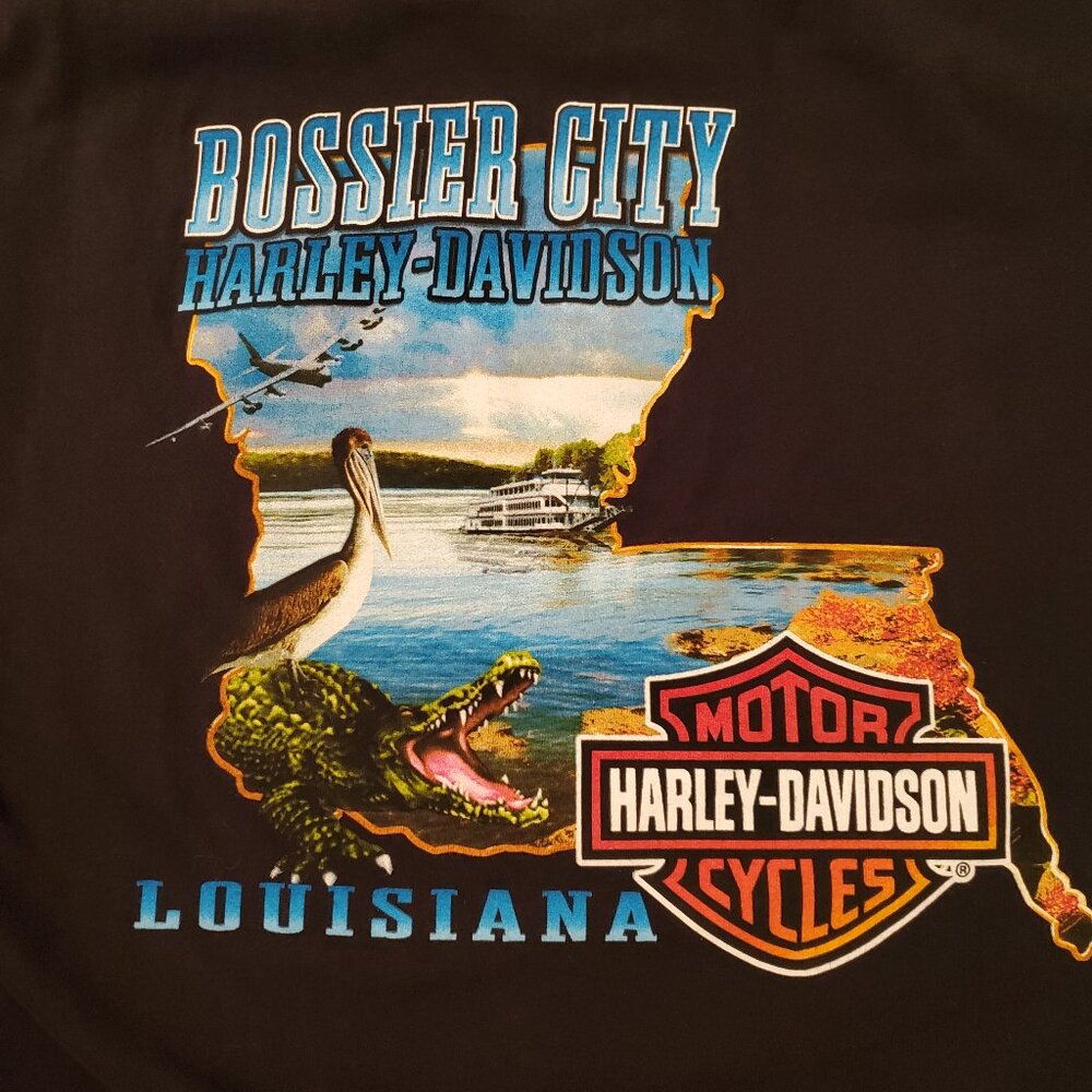 Harley Davidson black men's T shirt from Bossier City, LA, size XL, 100% cotton. - Picture 9 of 9
